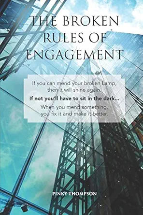 Book cover with modern architecture and inspirational quote on a blue sky background