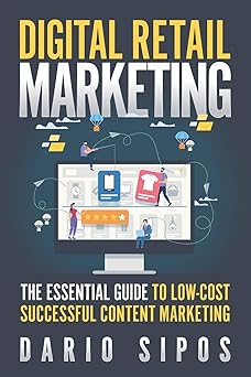 Book cover of 'Digital Retail Marketing' by Dario Sipos with a digital interface design.