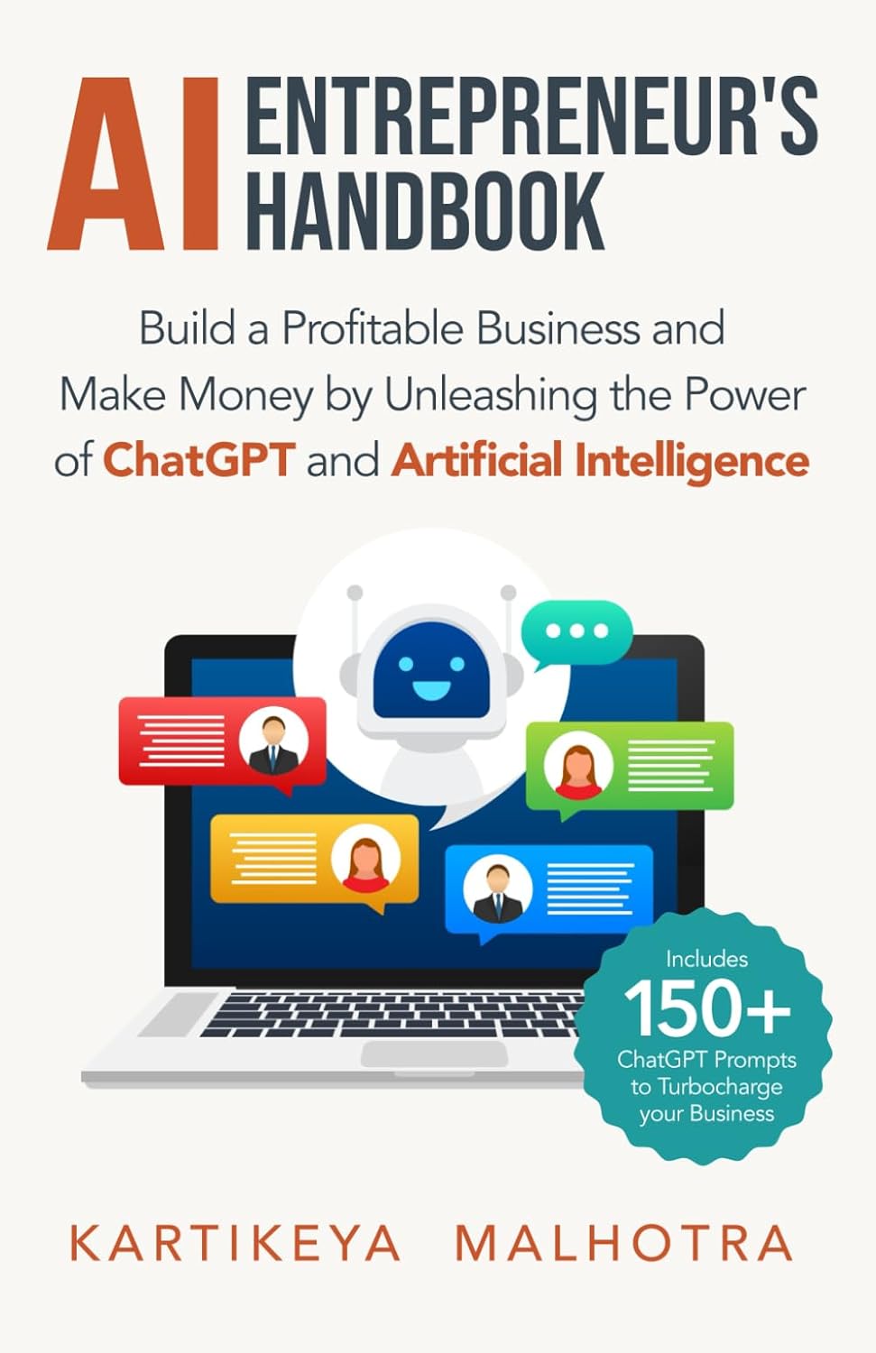Book cover of 'AI Entrepreneur's Handbook' by Kartikeya Malhotra, 