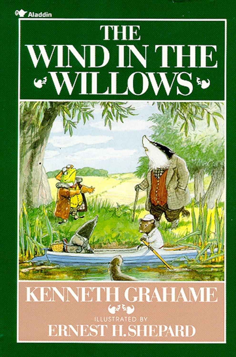 Book cover of 'The Wind in the Willows' by Kenneth Grahame 